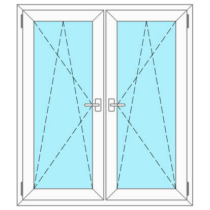 Janela Bifold com duas portas giratórias